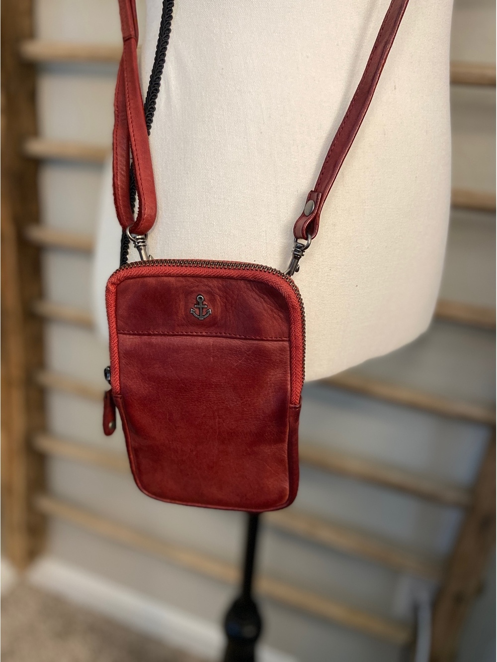 Harbour 2nd Genuine Leather Crossbody Bag in Burgundy Red